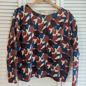 Sezane Mohair Fuzzy Sweater Floral Print XS/S